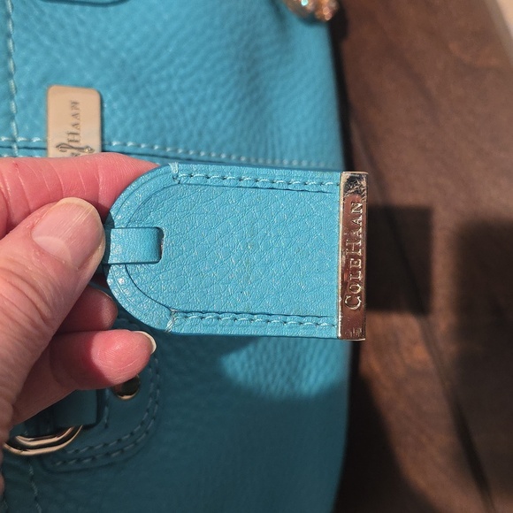 Women's Cole Haan Teal Leather Satchel Handbag -REFURBISHED - Picture 14 of 14